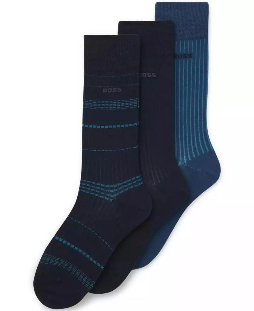 Hugo Boss Men
s Ribbed Stripe Socks, 3-Pack