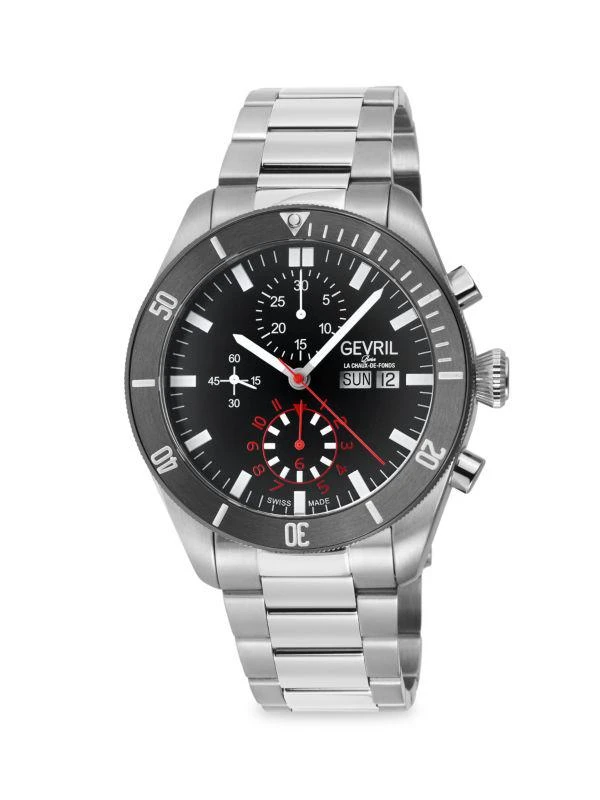 Gevril Yorkville 43MM Stainless Steel Automatic Chronograph Watch 1