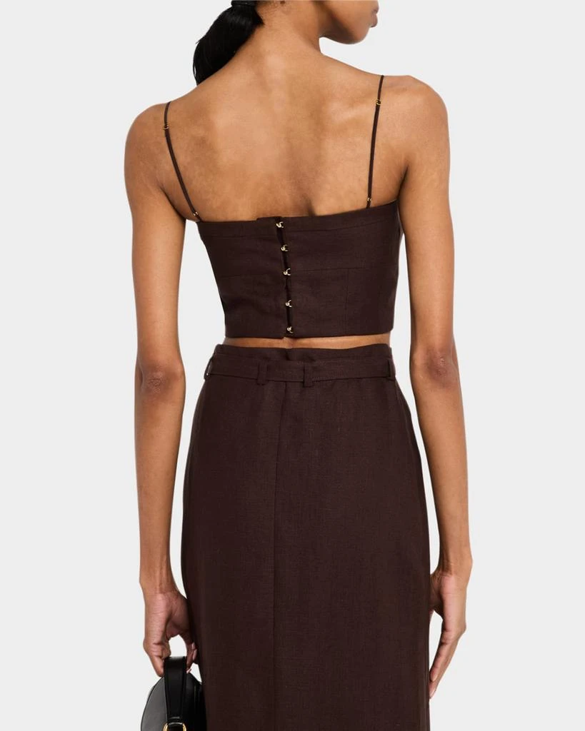 ADAM LIPPES Bex Fitted Linen Top 3