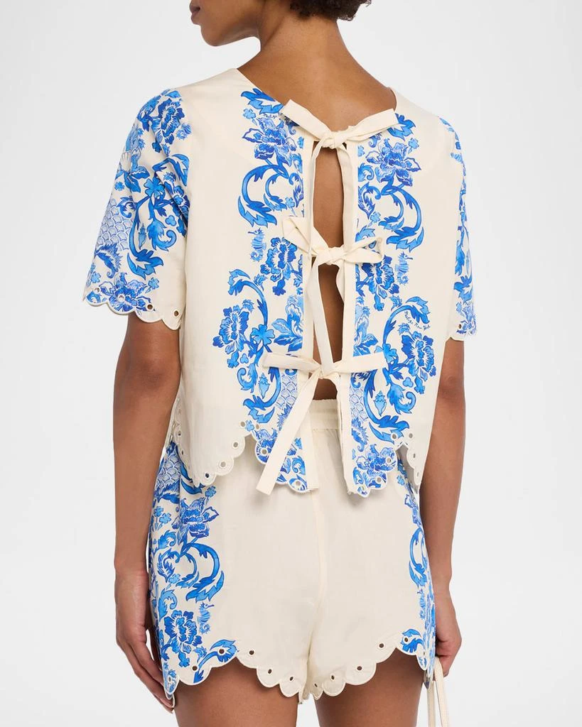 Mestiza New York Baja Convertible Scalloped Cotton Top 3