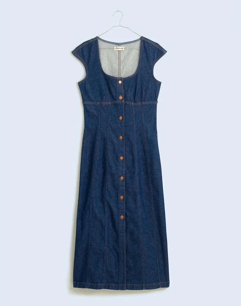 Madewell Denim Square-Neck Midi Dress in Benton Wash 1