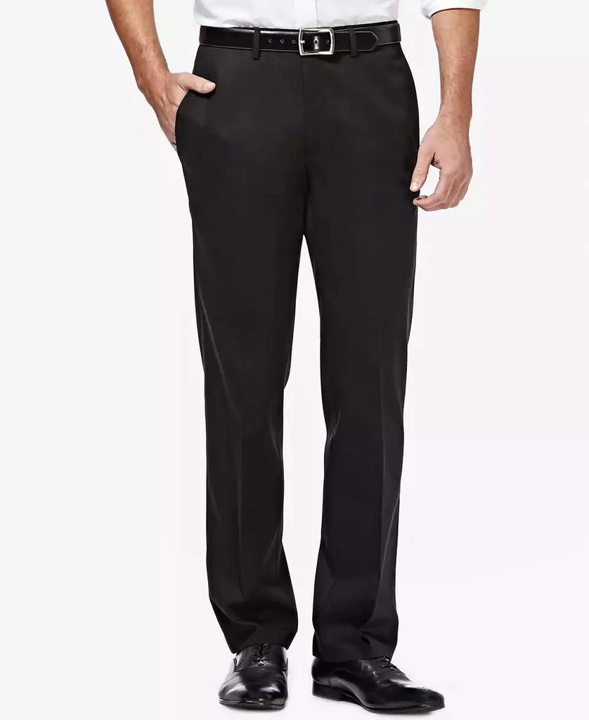 Haggar Men’s Premium No Iron Khaki Straight-Fit Stretch Flat-Front Pants 1