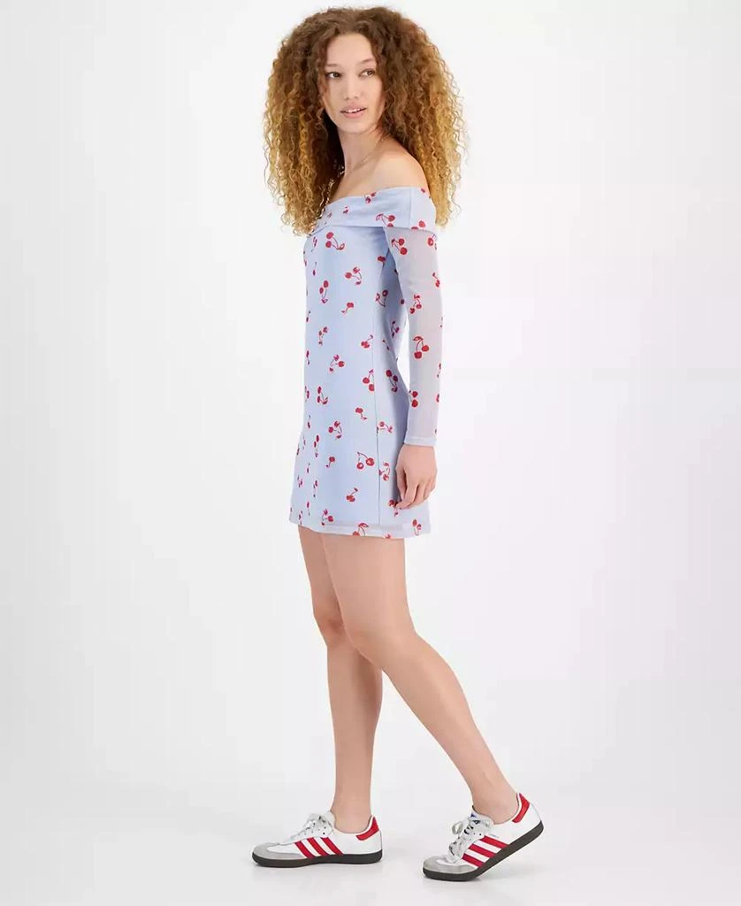 Tinseltown Juniors' Off-The-Shoulder Mesh Mini Dress 3