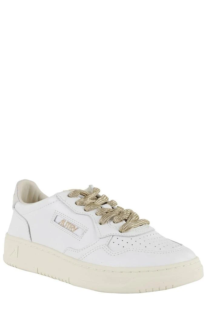 Autry Medalist Low Sneakers With Beige Suede Heel