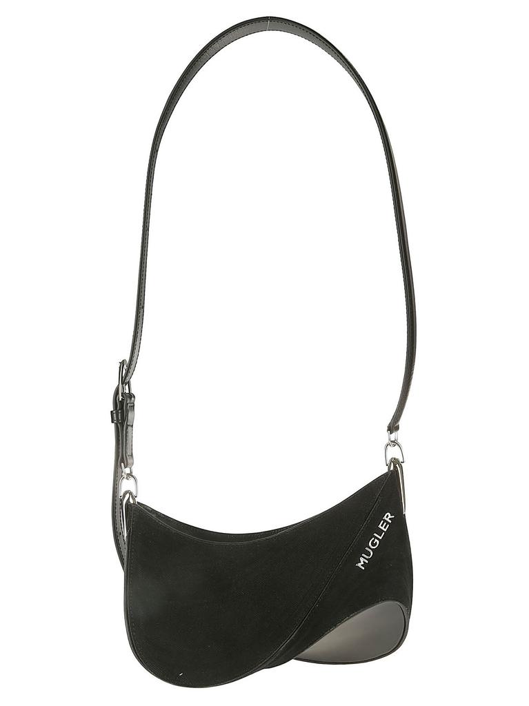 Mugler small denim spiral curve 01 shoulder bag - Shoulder
