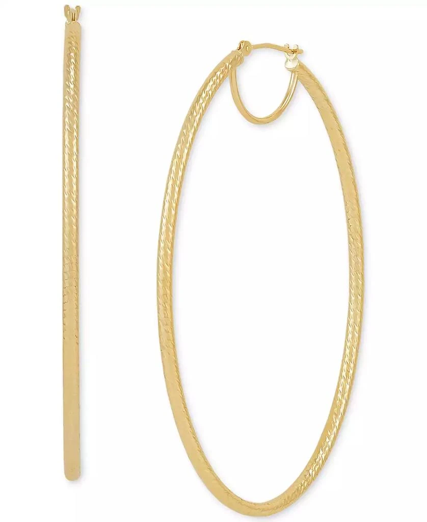 Italian Gold Oval Hoop Earrings in 14k Gold 3