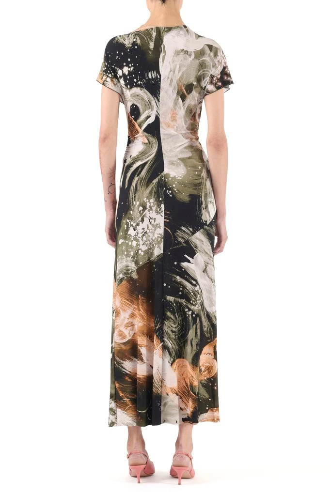 Jason Wu BRUSHSTROKE PRINTED JERSEY CAP SLEEVE MIDI DRESS 3