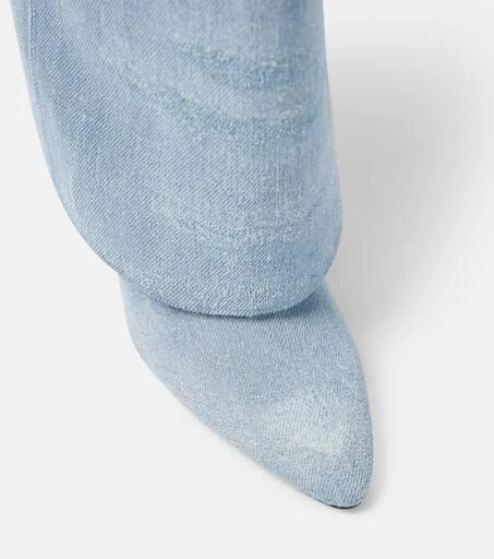 Givenchy Shark Lock Stiletto denim over-the-knee boots 5