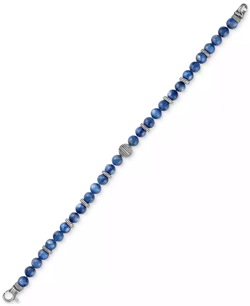 Esquire Men's Jewelry Kyanite & Diamond (1/10 ct. t.w.) Bead Bracelet in Sterling Silver, Exclusively at Macy's 4