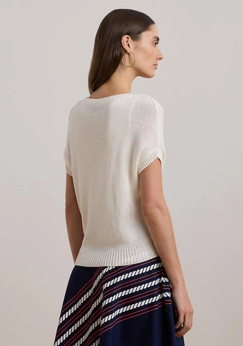 Ralph Lauren Ralph Lauren Rib Knit Short Sleeve V Neck Sweater 2