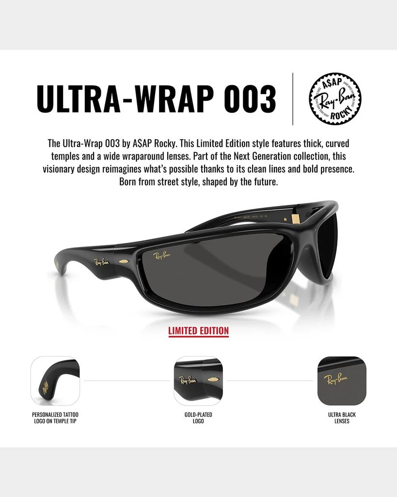 Ray-Ban Ray-Ban RB4941 Ultra Wrap 003 A$Ap Rocky Next Generation Collection Wraparound Sunglasses 6