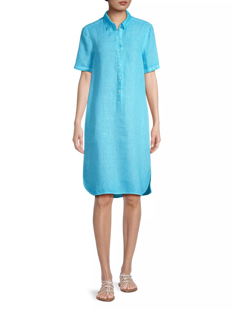 120% Lino Linen Midi Shirtdress