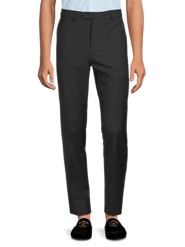 Tommy Hilfiger Modern Fit Flat Front Wool Blend Dress Pants 1