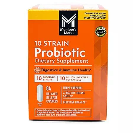 Member's Mark Member's Mark 10 Strain Probiotic Capsules, 84 ct. 1