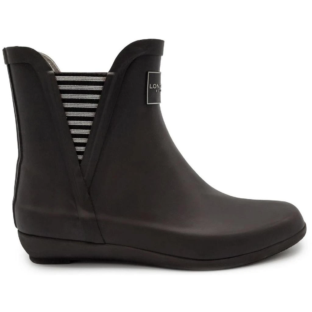London Fog Piccadilly Womens Faux Leather Ankle Rain Boots 2