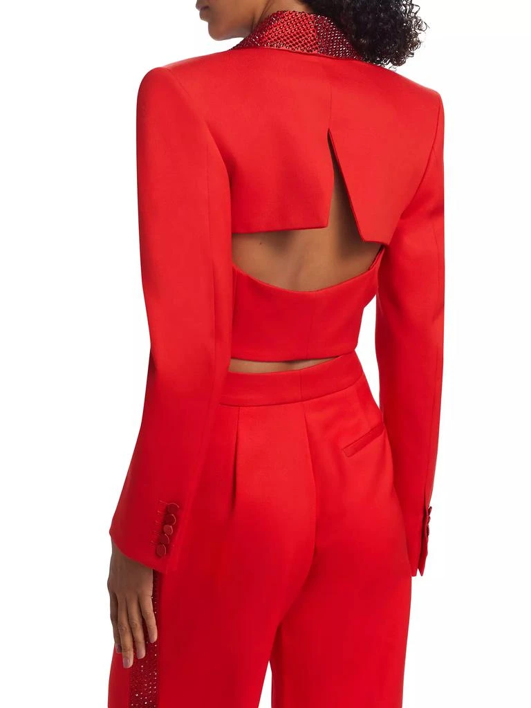 AREA Crystal Embellished Cropped Blazer 5