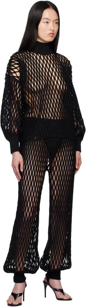 Alaïa Black Macramé Knit Loose Turtleneck 4