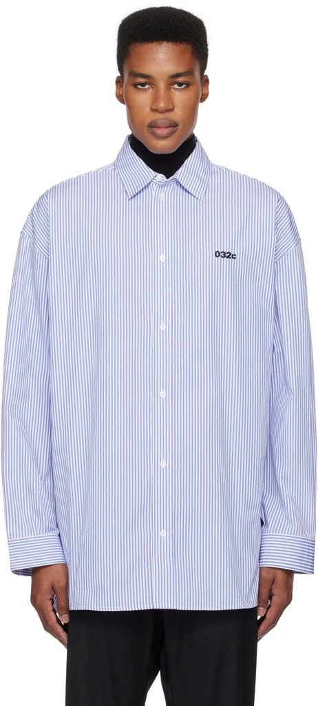 032c Blue & White Office Oversized Shirt 1
