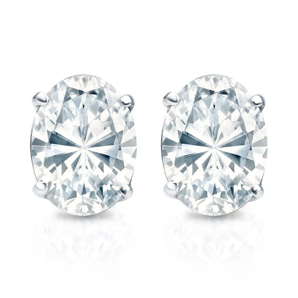 Sabrina Designs Lab Grown Diamonds 14K Gold Lab Grown Diamond Oval 4-Prong Basket Stud Earrings 3 cttw 2