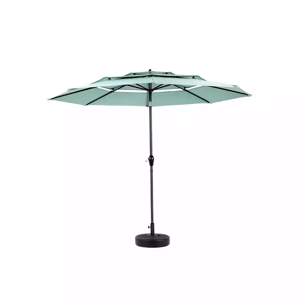 Streamdale Furniture Streamdale 10ft 3-Tier Auto-Tilt Outdoor Patio Umbrella (Light Green) 9