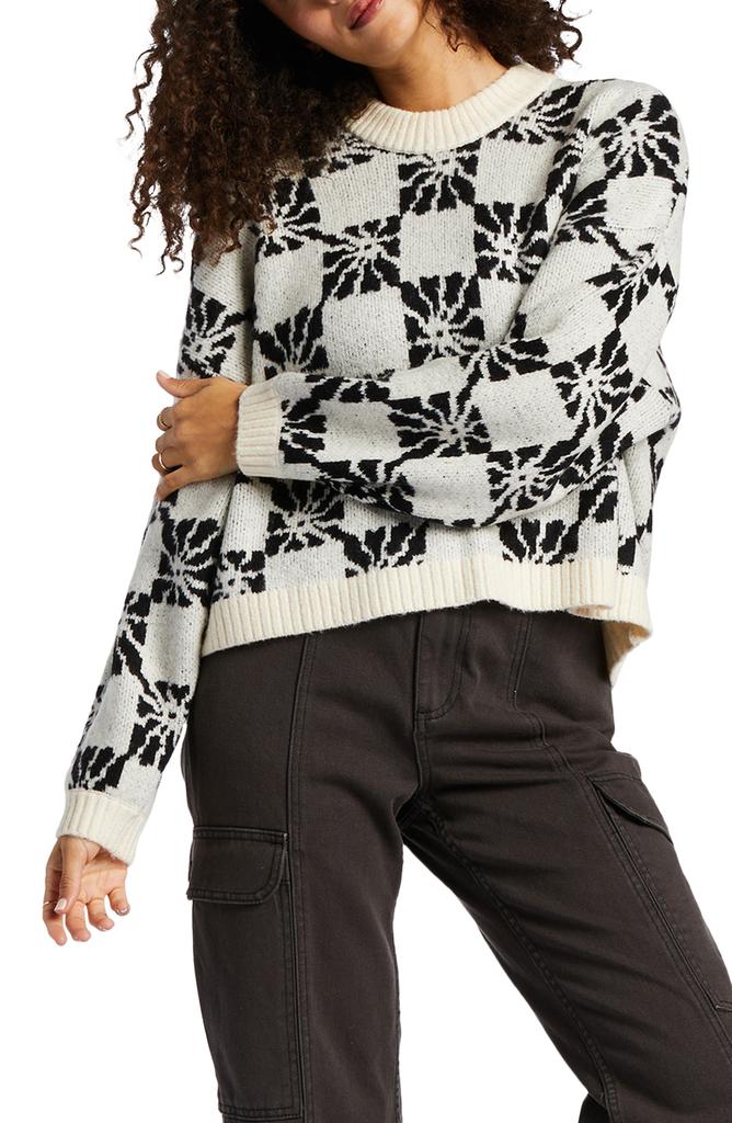 Billabong Beyond Basic Floral Crop Crewneck Sweater