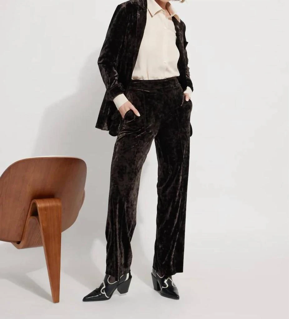 Lyssé Women's Shay Crushed St Velvet Suit Blazer In Double Espresso 2