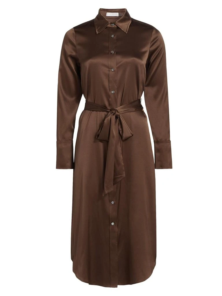 Ramy Brook Victoria Stretch Silk Tie-Waist Midi-Shirtdress 6