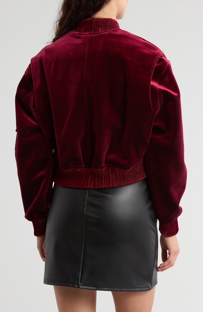 Blank NYC Velvet Crop Bomber Jacket