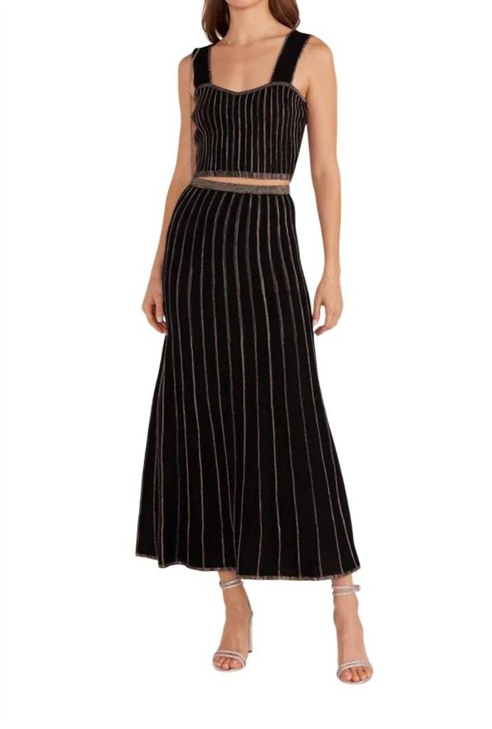 MINKPINK Minkpink - Celia Lurex Stripe Midi Skirt