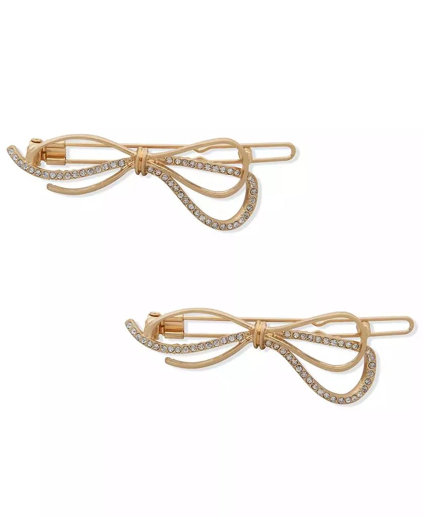 Lonna & Lilly 2-Pc. Gold-Tone Pavé Bow Hair Barrette Set 1