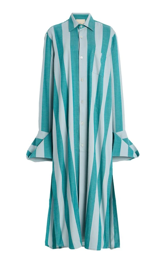 Marrakshi Life Marrakshi Life - Exclusive Riviera Striped Cotton Maxi Dress - Blue - XS - Moda Operandi 1