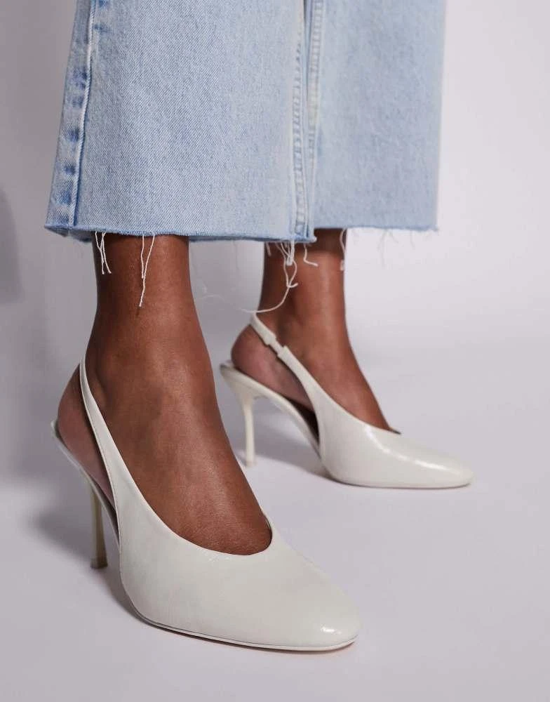 Public Desire Public Desire Tilapia high vamp slingback heeled shoes in cream 3