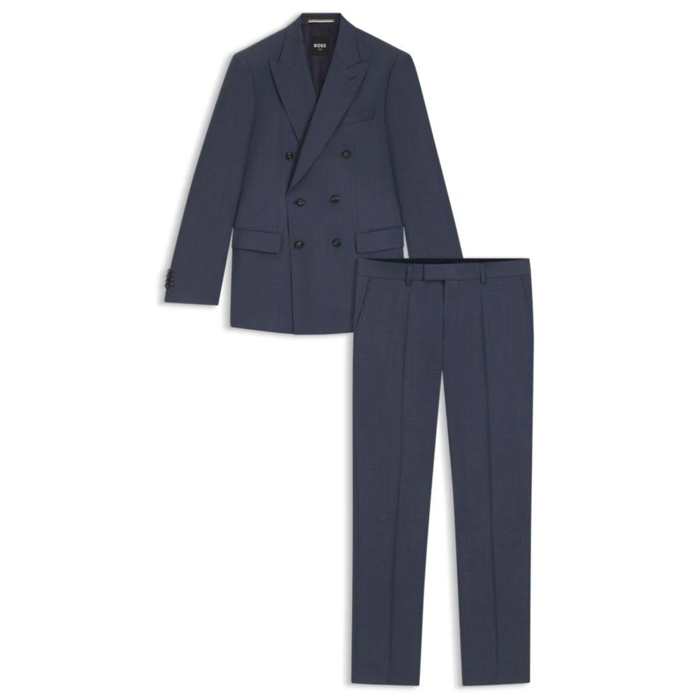 Hugo Boss Two-piece slim-fit suit in patterned virgin wool