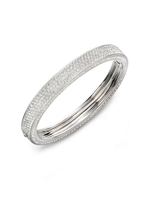 Adriana Orsini Rhodium-Plated Pavé Sparkle Bangle