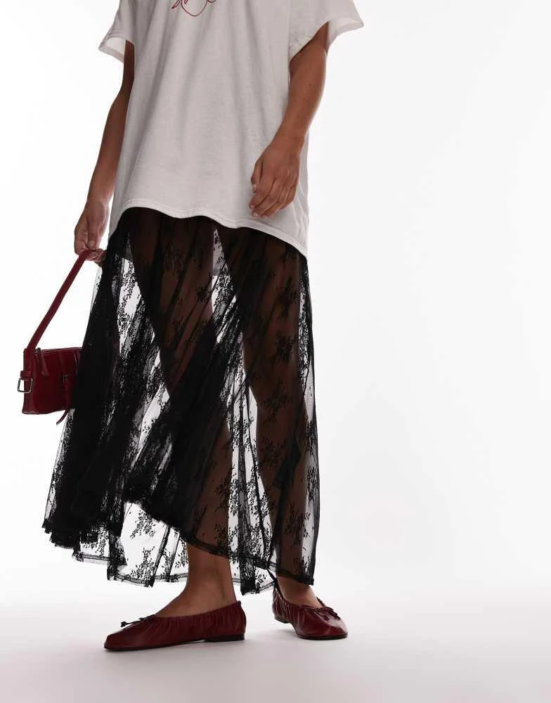 Topshop Topshop Claire leather ruched ballet flats in red 2