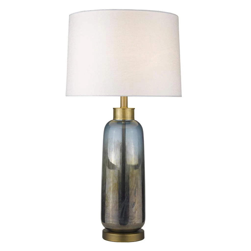Hivvago 31" Brass Metal Table Lamp With White Empire Shade