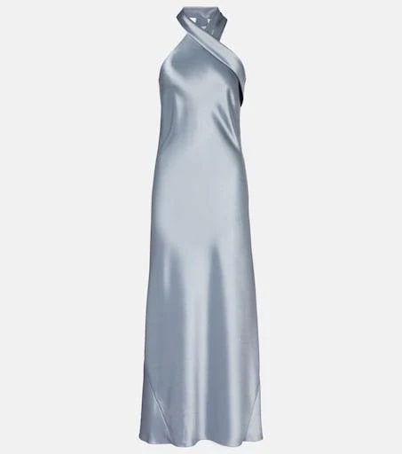 white christmas dresses Luna Silky Bias Cut Dress Emerald main image 1