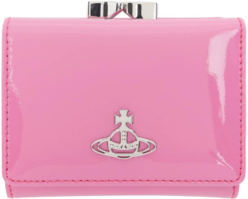 Vivienne Westwood Pink Shiny Patent Small Frame Wallet 1