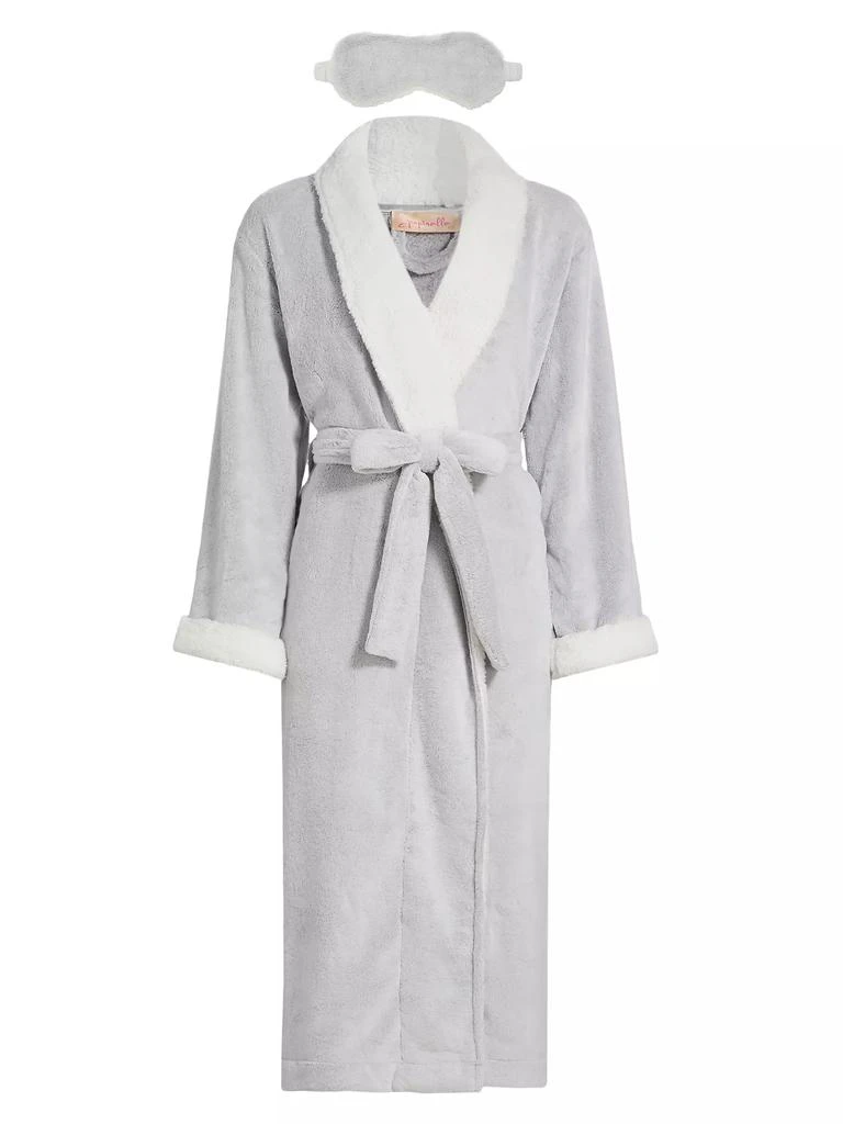 Papinelle Plush Sherpa Robe &amp; Sleep Mask Set 1