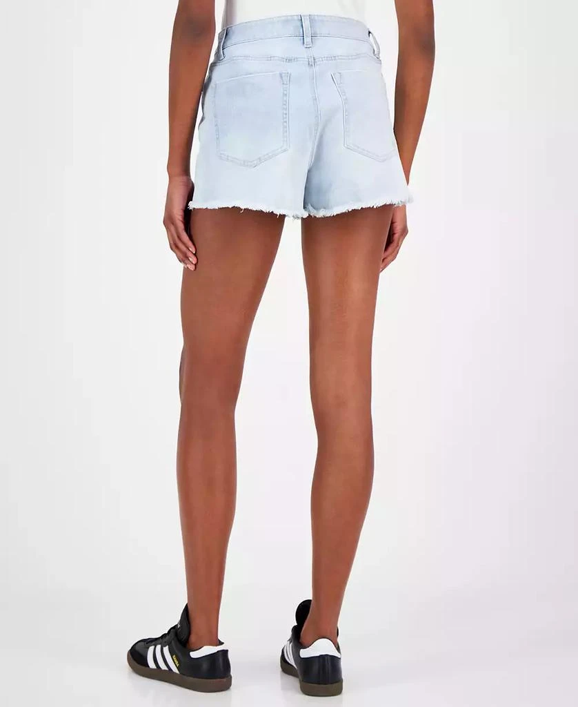 Indigo Rein Juniors' Floral Frayed-Hem Denim Shorts 4