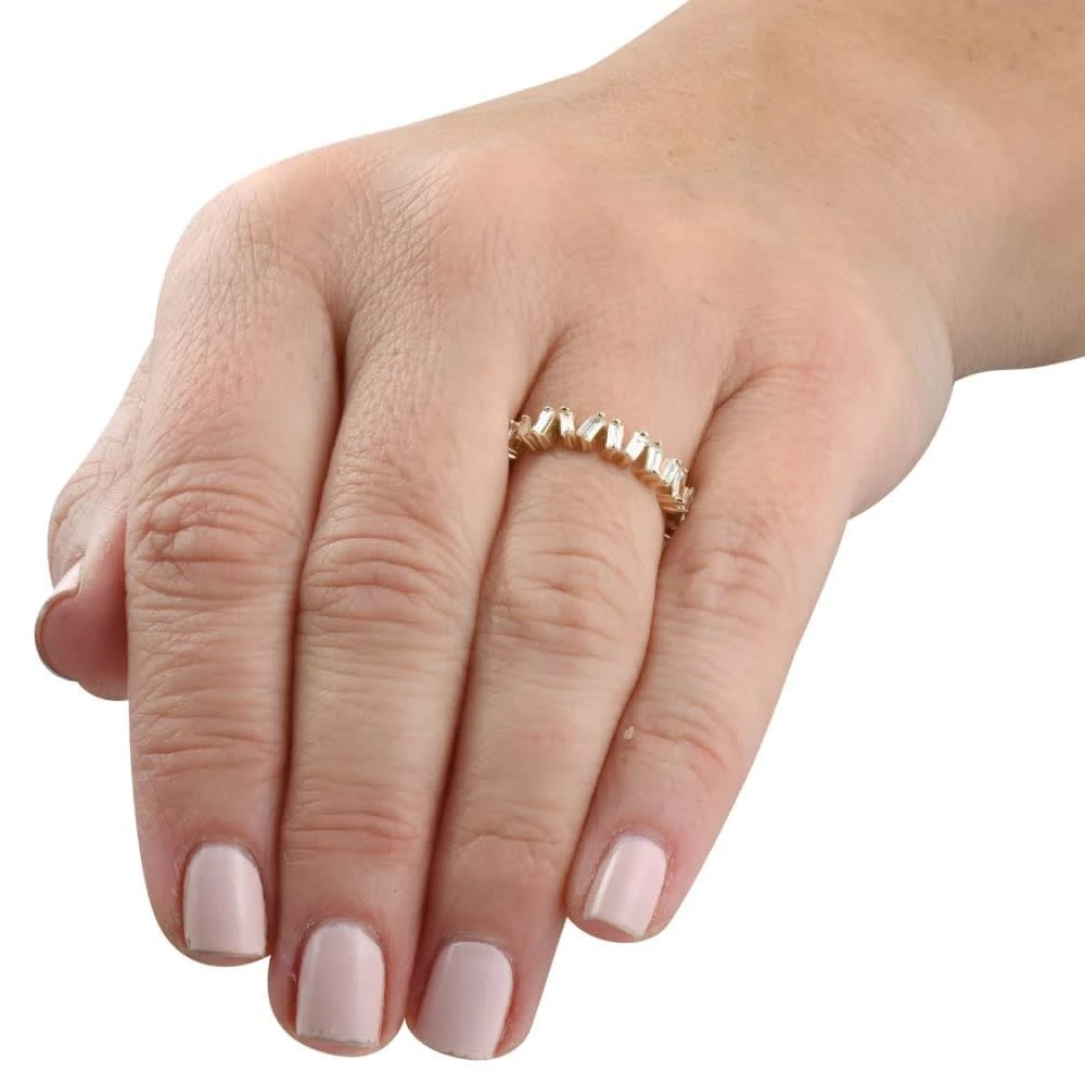 Pompeii3 1/2Ct Baguette Designed Anniversary Band 14k Gold Lab Grown 4