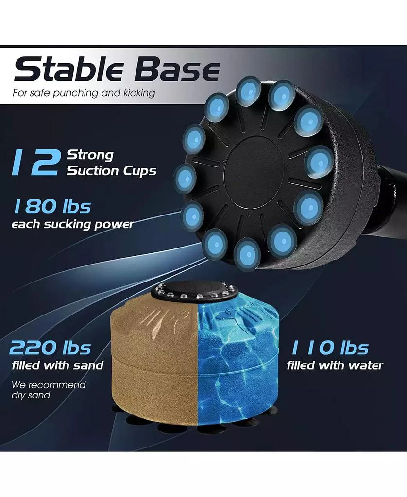 Slickblue 70 Inch Freestanding Punching Boxing Bag with 12 Suction Cup Base 5