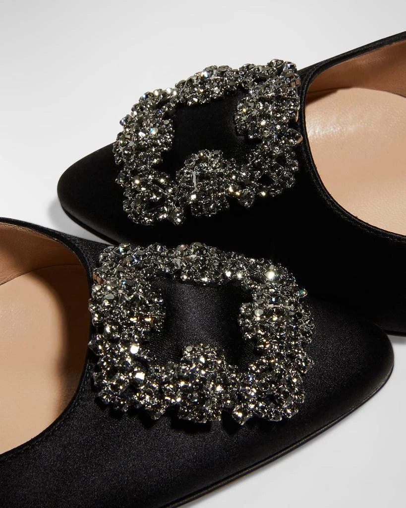 Manolo Blahnik Hangisi Kitten-Heel Satin Slingback Pumps 8