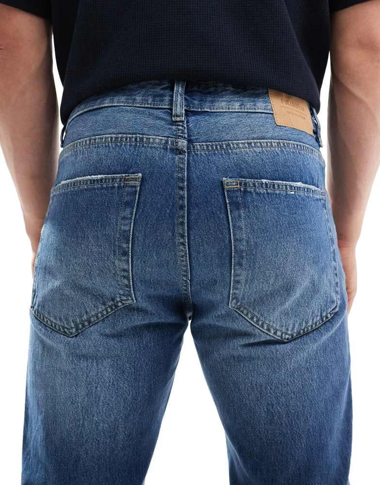 Pull&Bear Pull&Bear straight vintage jeans in mid blue 4