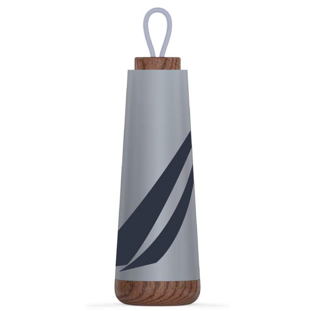 Nautica Mens J-Class Stainless Steel And Acacia Wood Water Bottle