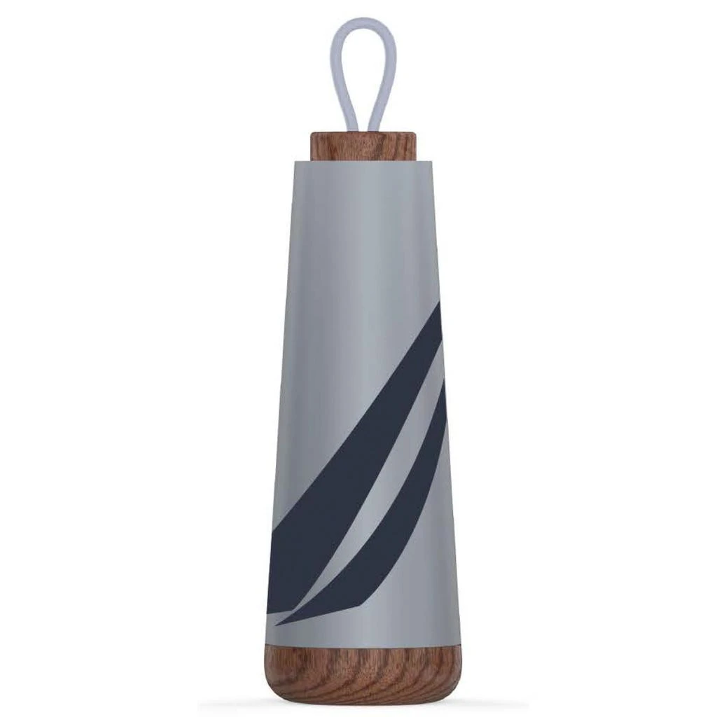 Nautica Mens J-Class Stainless Steel And Acacia Wood Water Bottle 1