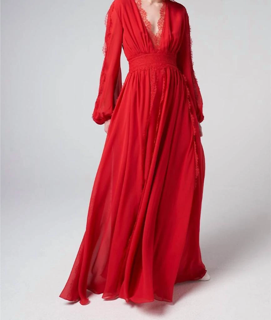 Giambattista Valli Giambattista Valli - Georgette & Lace V-Neck Gown 3