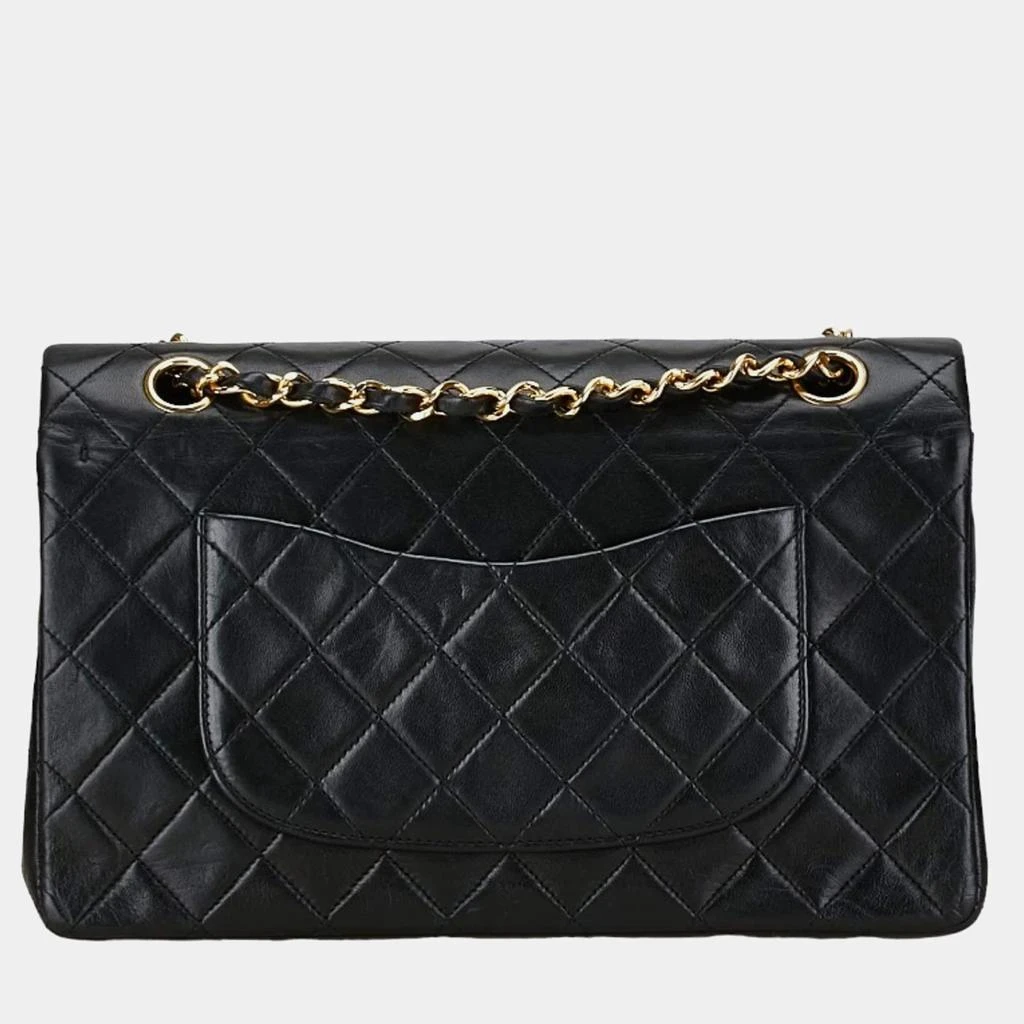 Chanel Chanel Black Leather Medium Classic Double Flap Shoulder Bag 4