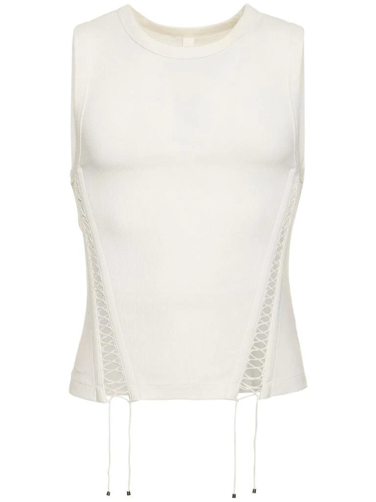 DION LEE Picot Stretch Cotton Tank Top 1