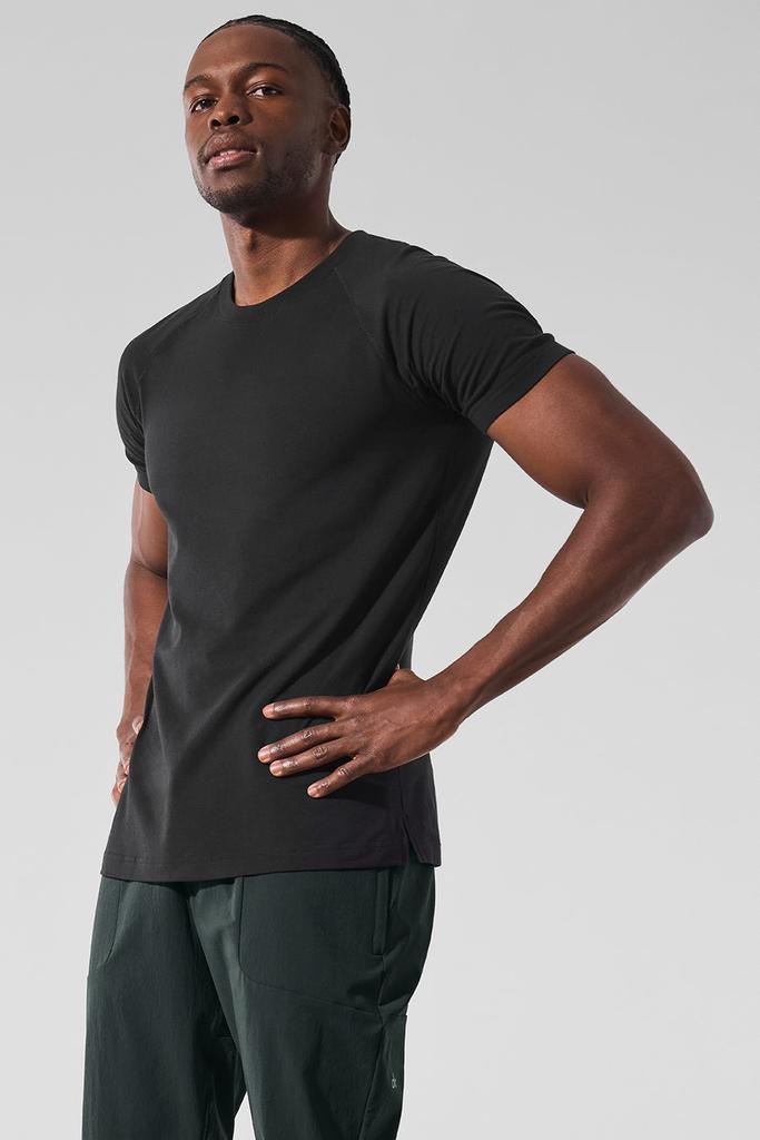 Alo Alo Vapor Crewneck Short Sleeve - Black - Outdoor Clothing